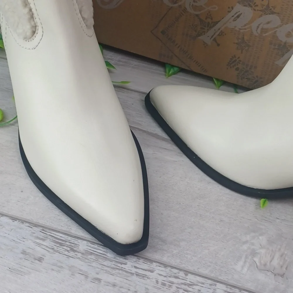 Free People Pitchfork Point Shearling Boot In Arctic Fox~NIB